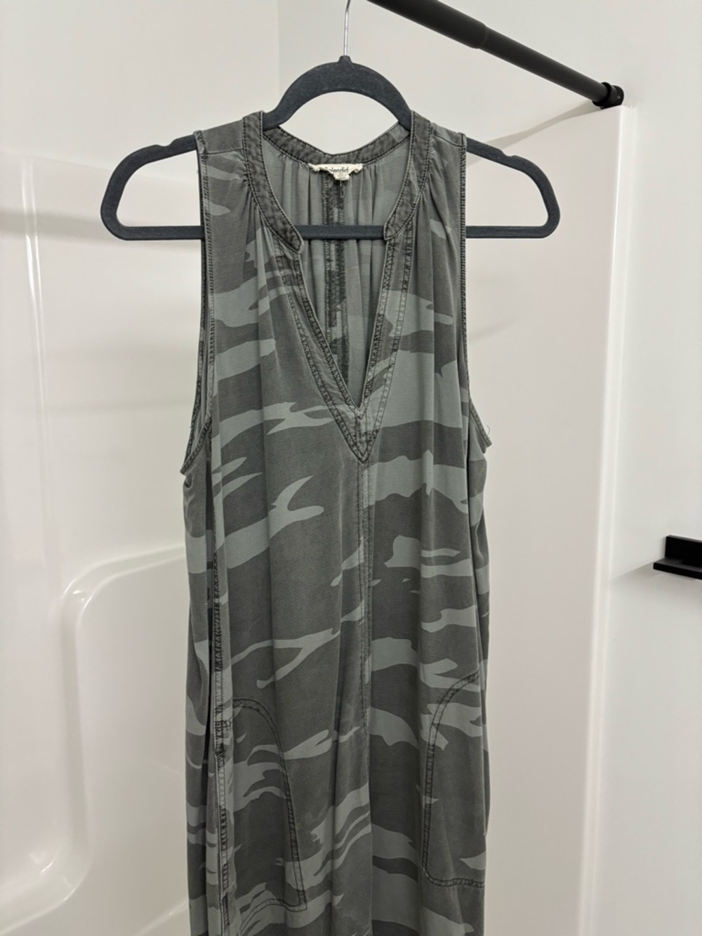 Splendid Taupe & Light Gray Camo Print Mini Dress - Picture 7 of 11